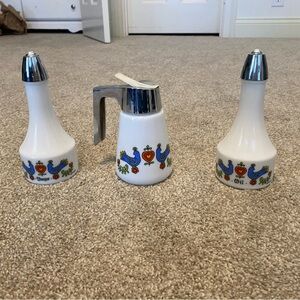 Set of Vintage Gemco Oil & Vinegar Cruets and Syrup Pitcher